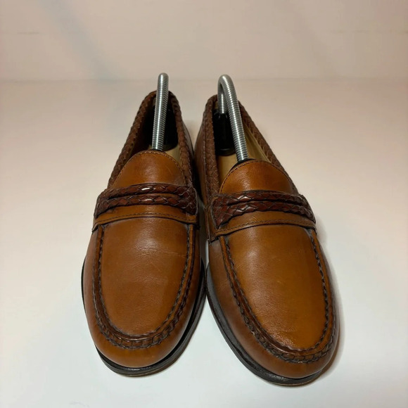 Allen Edmond's Newcomb Leather Slip-On Loafers Men's size 7.5 D made in USA - Picture 1 of 10